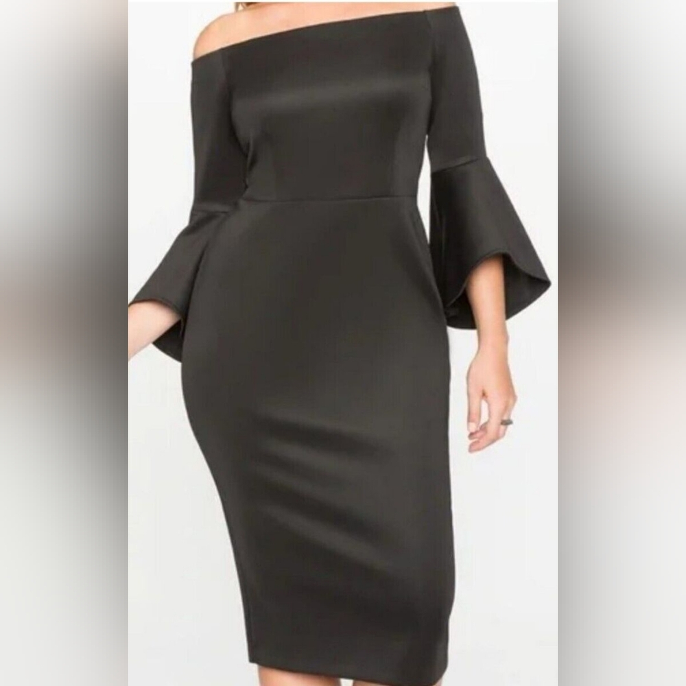 Eloquii Elegant Black Off-Shoulder Dress